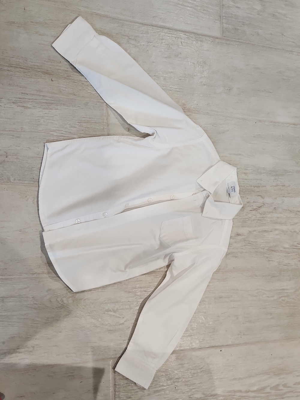 crown & ivy White Long-Sleeve Button-Down Shirt for Kids